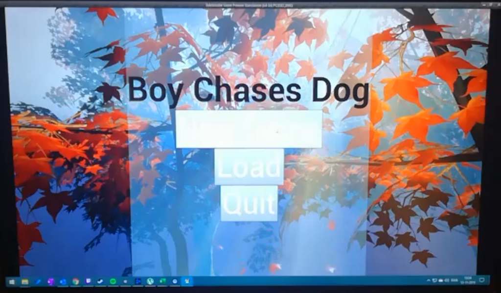 Screenshot from Boy Chases Dog opening screen